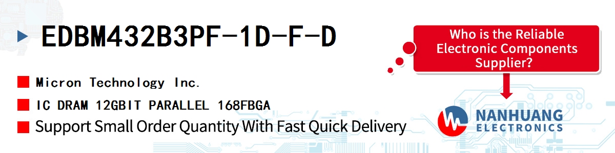 EDBM432B3PF-1D-F-D Micron IC DRAM 12GBIT PARALLEL 168FBGA