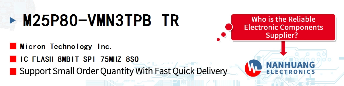 M25P80-VMN3TPB TR Micron IC FLASH 8MBIT SPI 75MHZ 8SO