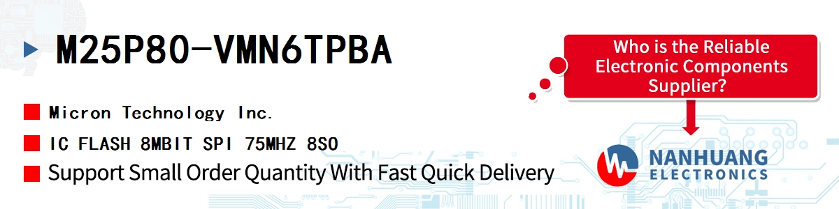 M25P80-VMN6TPBA Micron IC FLASH 8MBIT SPI 75MHZ 8SO