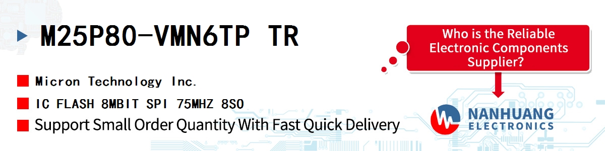 M25P80-VMN6TP TR Micron IC FLASH 8MBIT SPI 75MHZ 8SO
