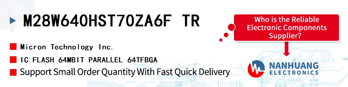 M28W640HST70ZA6F TR Micron IC FLASH 64MBIT PARALLEL 64TFBGA