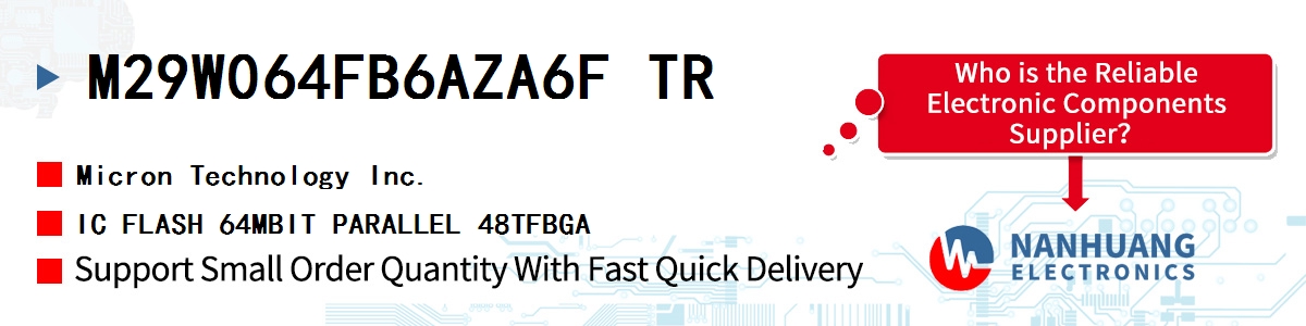 M29W064FB6AZA6F TR Micron IC FLASH 64MBIT PARALLEL 48TFBGA