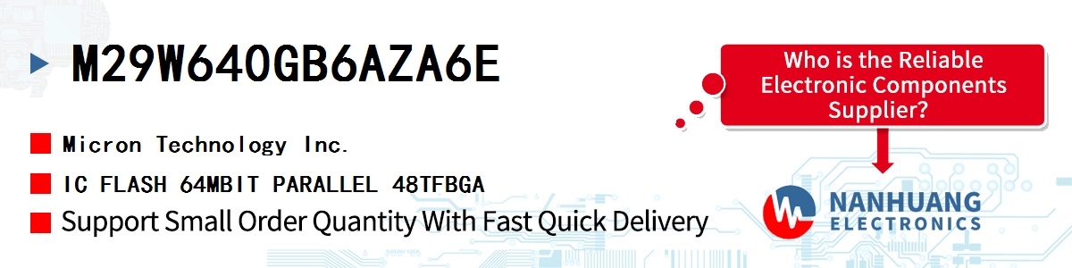 M29W640GB6AZA6E Micron IC FLASH 64MBIT PARALLEL 48TFBGA