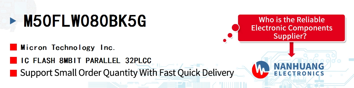 M50FLW080BK5G Micron IC FLASH 8MBIT PARALLEL 32PLCC