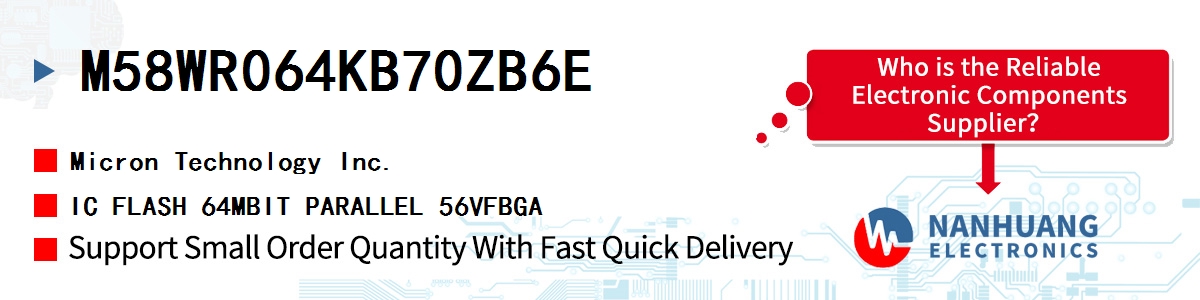 M58WR064KB70ZB6E Micron IC FLASH 64MBIT PARALLEL 56VFBGA