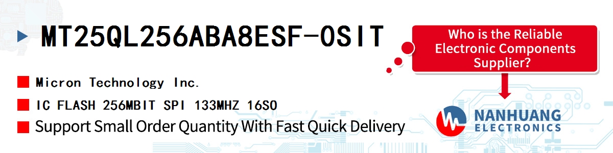MT25QL256ABA8ESF-0SIT Micron IC FLASH 256MBIT SPI 133MHZ 16SO