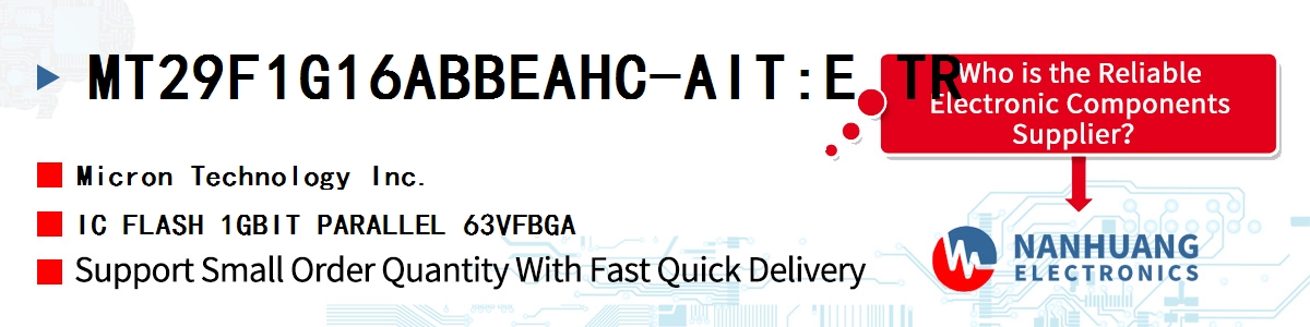 MT29F1G16ABBEAHC-AIT:E TR Micron IC FLASH 1GBIT PARALLEL 63VFBGA