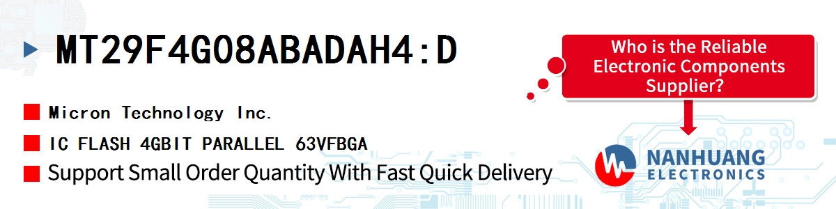 MT29F4G08ABADAH4:D Micron IC FLASH 4GBIT PARALLEL 63VFBGA