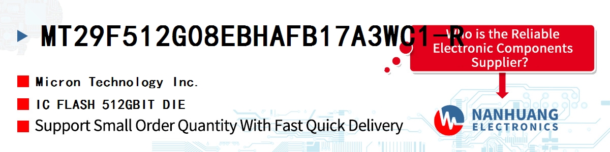 MT29F512G08EBHAFB17A3WC1-R Micron IC FLASH 512GBIT DIE