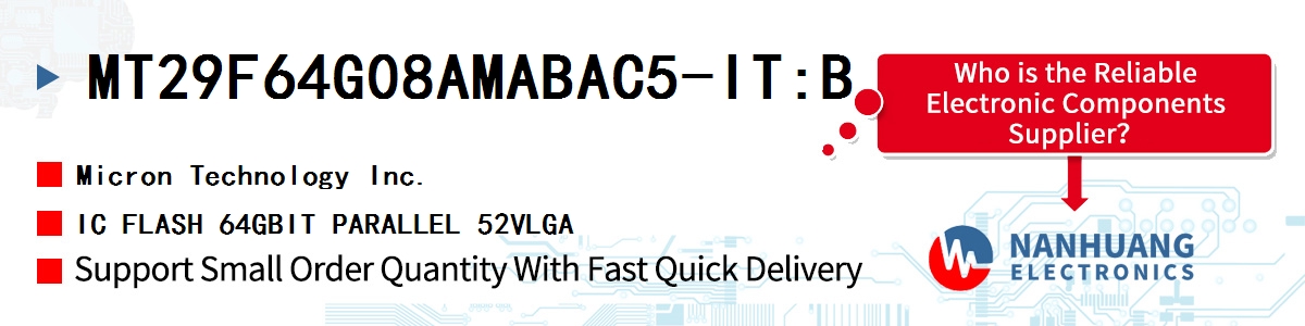 MT29F64G08AMABAC5-IT:B Micron IC FLASH 64GBIT PARALLEL 52VLGA