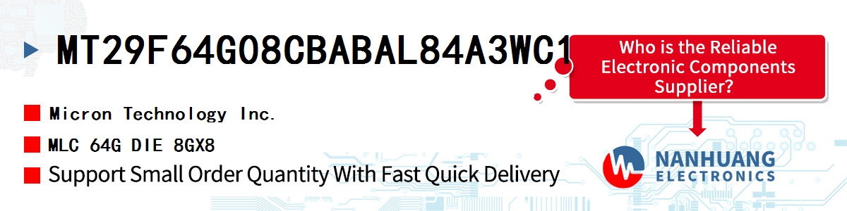 MT29F64G08CBABAL84A3WC1 Micron MLC 64G DIE 8GX8
