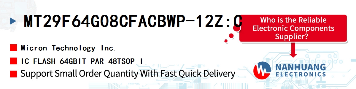 MT29F64G08CFACBWP-12Z:C Micron IC FLASH 64GBIT PAR 48TSOP I