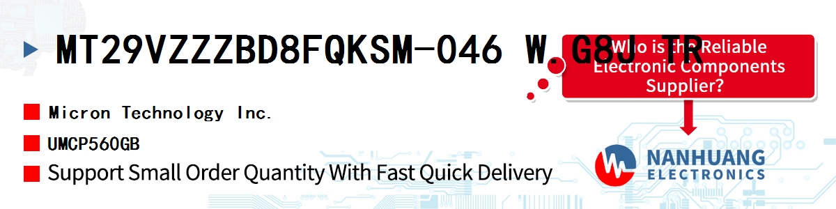 MT29VZZZBD8FQKSM-046 W.G8J TR Micron UMCP560GB