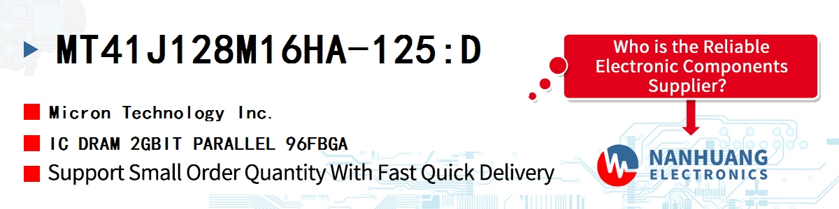 MT41J128M16HA-125:D Micron IC DRAM 2GBIT PARALLEL 96FBGA