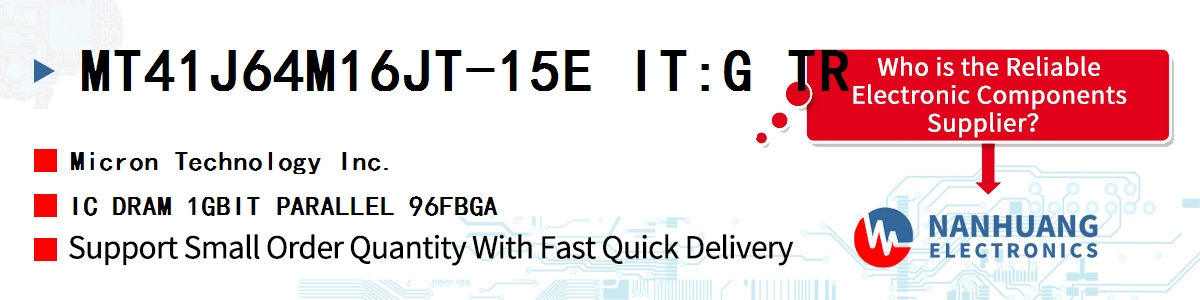MT41J64M16JT-15E IT:G TR Micron IC DRAM 1GBIT PARALLEL 96FBGA