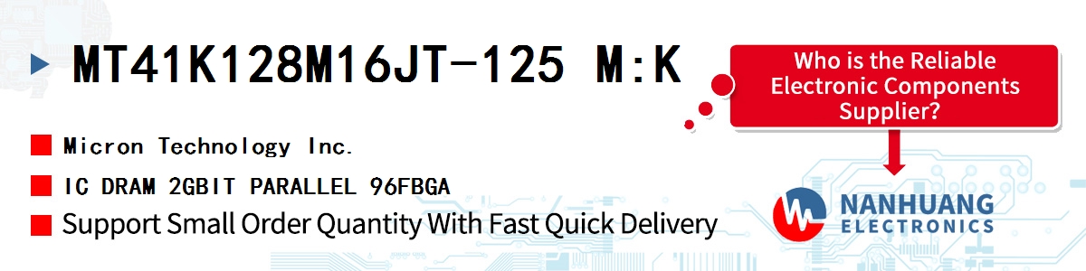 MT41K128M16JT-125 M:K Micron IC DRAM 2GBIT PARALLEL 96FBGA