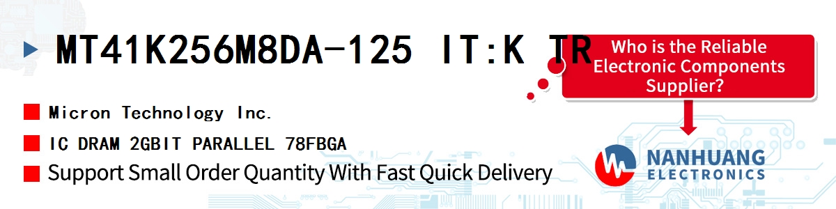 MT41K256M8DA-125 IT:K TR Micron IC DRAM 2GBIT PARALLEL 78FBGA