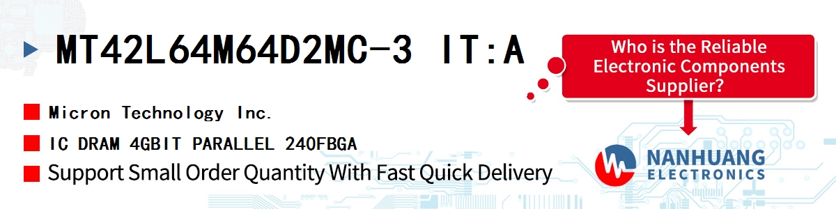 MT42L64M64D2MC-3 IT:A Micron IC DRAM 4GBIT PARALLEL 240FBGA