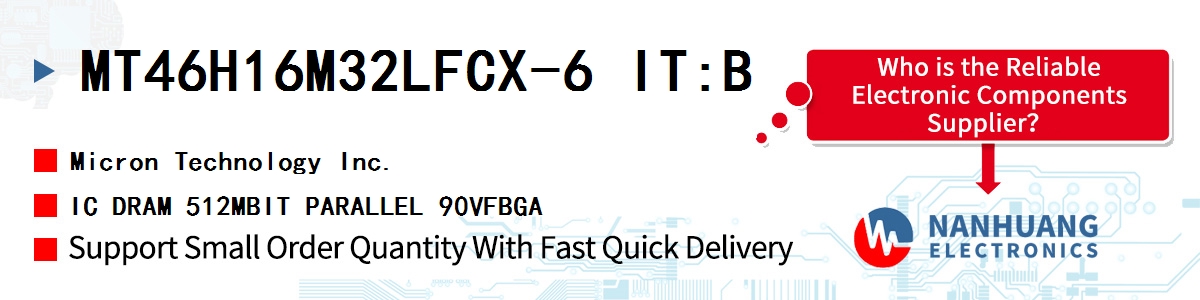 MT46H16M32LFCX-6 IT:B Micron IC DRAM 512MBIT PARALLEL 90VFBGA