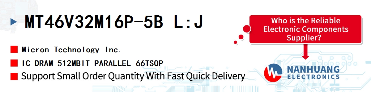 MT46V32M16P-5B L:J Micron IC DRAM 512MBIT PARALLEL 66TSOP