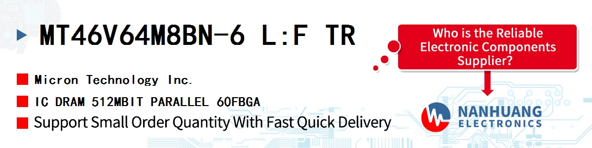 MT46V64M8BN-6 L:F TR Micron IC DRAM 512MBIT PARALLEL 60FBGA