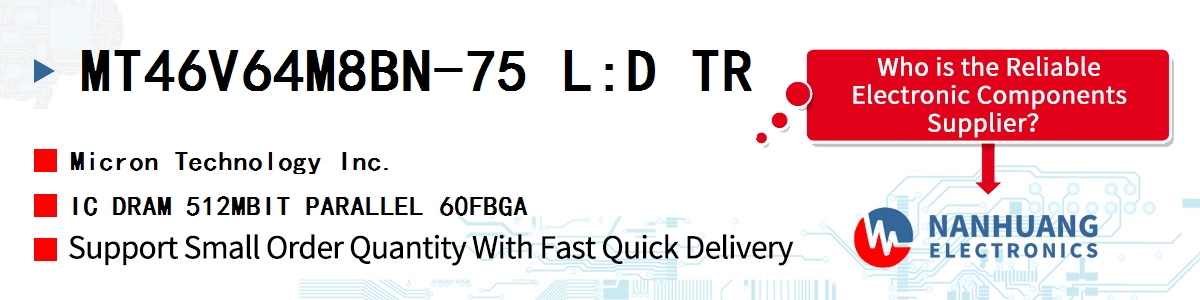 MT46V64M8BN-75 L:D TR Micron IC DRAM 512MBIT PARALLEL 60FBGA