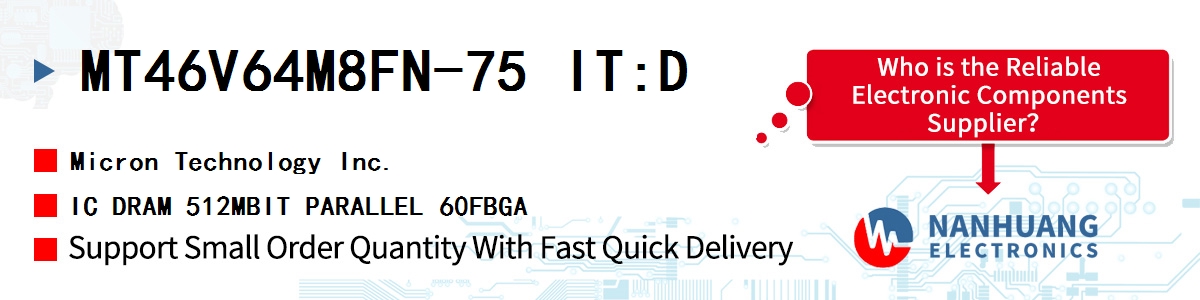 MT46V64M8FN-75 IT:D Micron IC DRAM 512MBIT PARALLEL 60FBGA