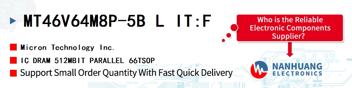 MT46V64M8P-5B L IT:F Micron IC DRAM 512MBIT PARALLEL 66TSOP