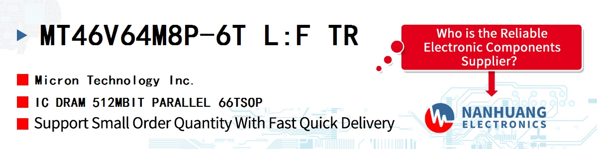 MT46V64M8P-6T L:F TR Micron IC DRAM 512MBIT PARALLEL 66TSOP