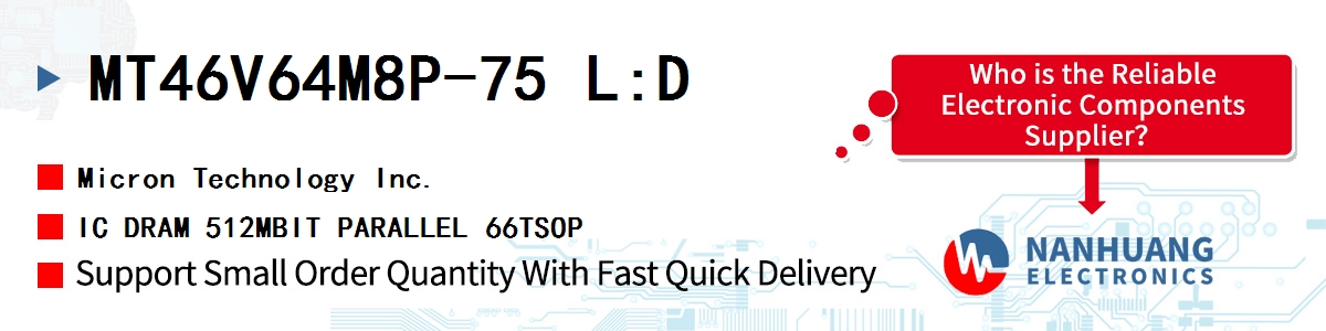 MT46V64M8P-75 L:D Micron IC DRAM 512MBIT PARALLEL 66TSOP