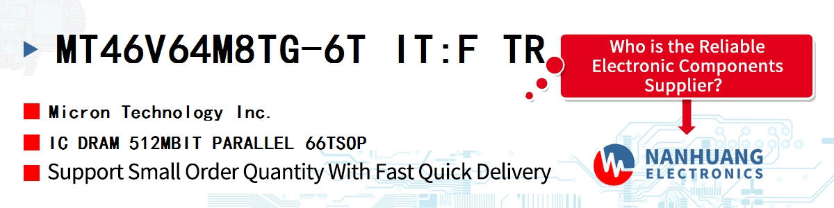 MT46V64M8TG-6T IT:F TR Micron IC DRAM 512MBIT PARALLEL 66TSOP