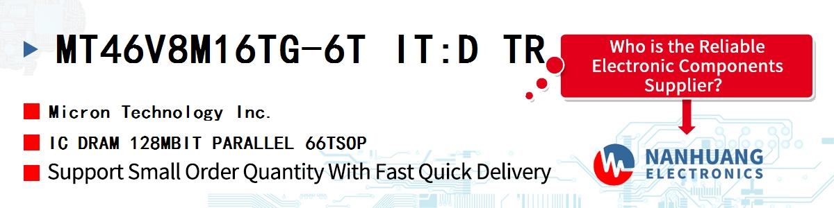 MT46V8M16TG-6T IT:D TR Micron IC DRAM 128MBIT PARALLEL 66TSOP