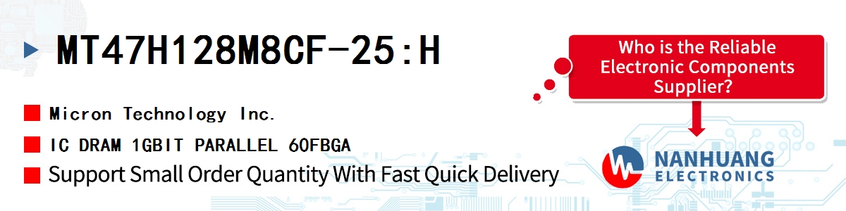 MT47H128M8CF-25:H Micron IC DRAM 1GBIT PARALLEL 60FBGA