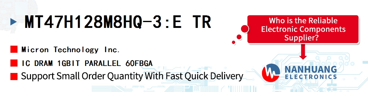 MT47H128M8HQ-3:E TR Micron IC DRAM 1GBIT PARALLEL 60FBGA