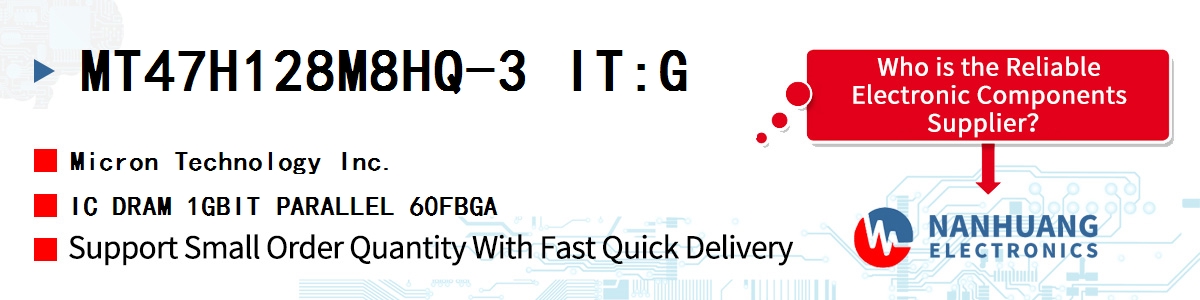 MT47H128M8HQ-3 IT:G Micron IC DRAM 1GBIT PARALLEL 60FBGA