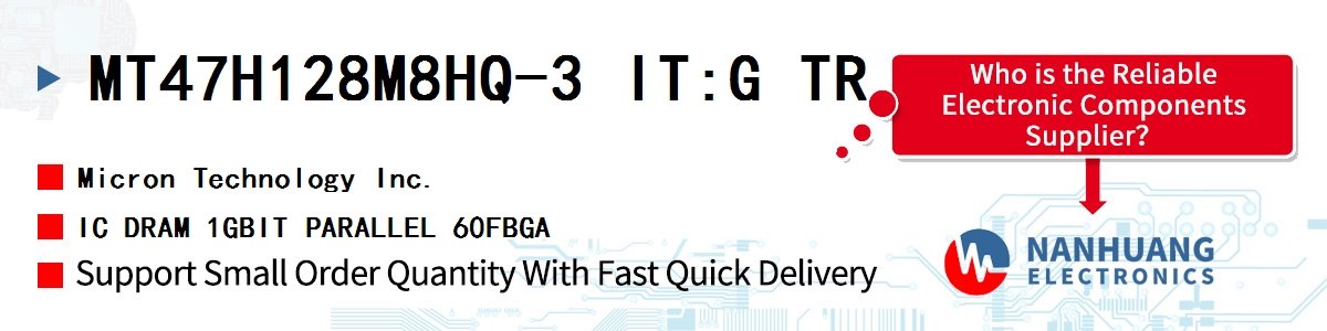 MT47H128M8HQ-3 IT:G TR Micron IC DRAM 1GBIT PARALLEL 60FBGA