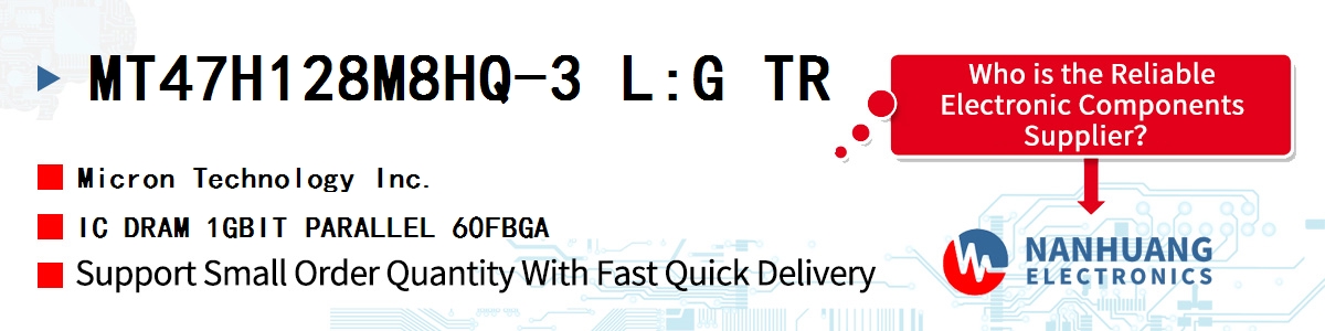 MT47H128M8HQ-3 L:G TR Micron IC DRAM 1GBIT PARALLEL 60FBGA