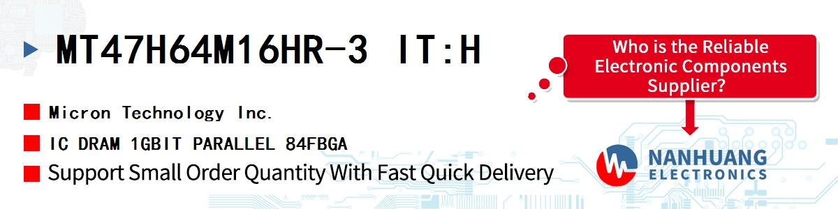 MT47H64M16HR-3 IT:H Micron IC DRAM 1GBIT PARALLEL 84FBGA