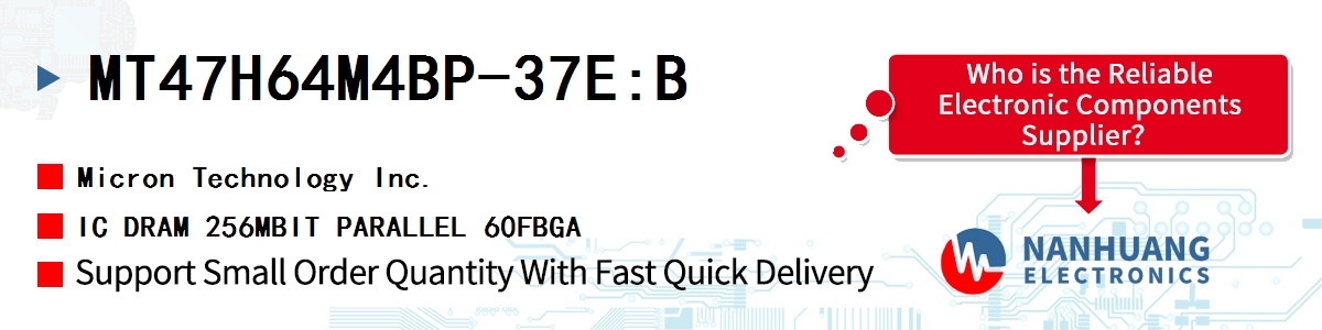 MT47H64M4BP-37E:B Micron IC DRAM 256MBIT PARALLEL 60FBGA