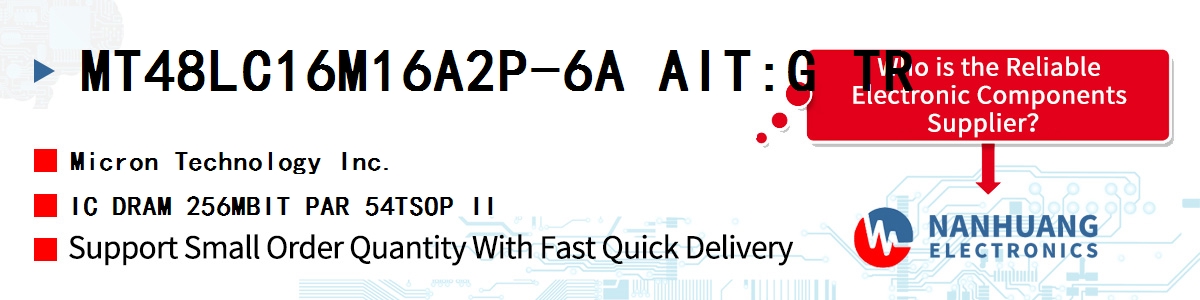 MT48LC16M16A2P-6A AIT:G TR Micron IC DRAM 256MBIT PAR 54TSOP II