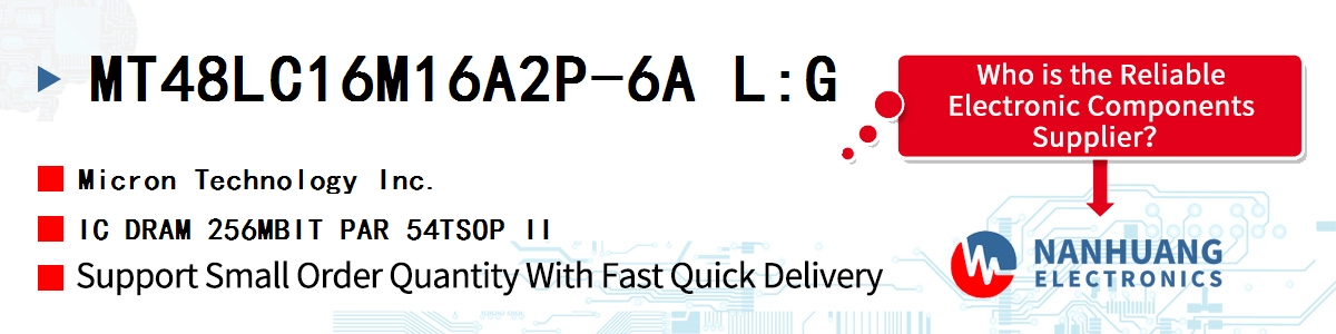 MT48LC16M16A2P-6A L:G Micron IC DRAM 256MBIT PAR 54TSOP II