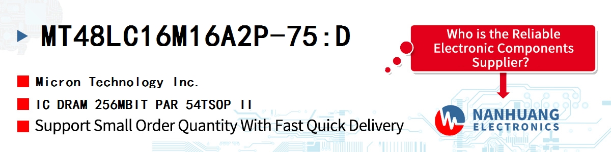 MT48LC16M16A2P-75:D Micron IC DRAM 256MBIT PAR 54TSOP II