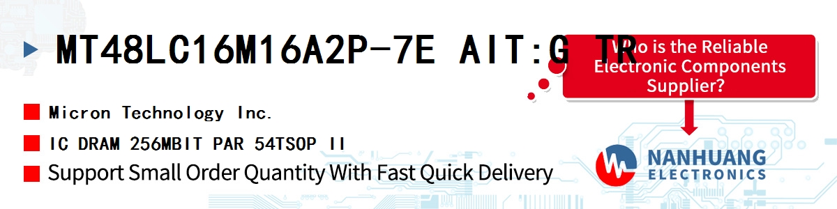 MT48LC16M16A2P-7E AIT:G TR Micron IC DRAM 256MBIT PAR 54TSOP II