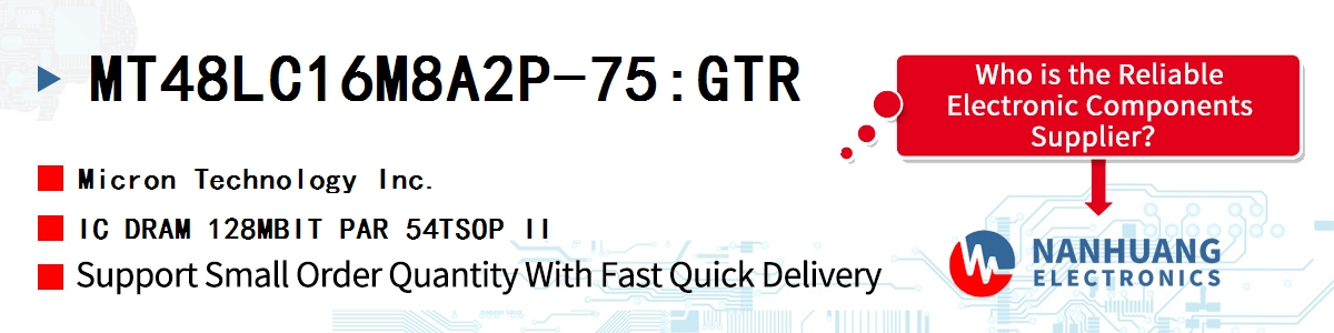 MT48LC16M8A2P-75:G TR Micron IC DRAM 128MBIT PAR 54TSOP II
