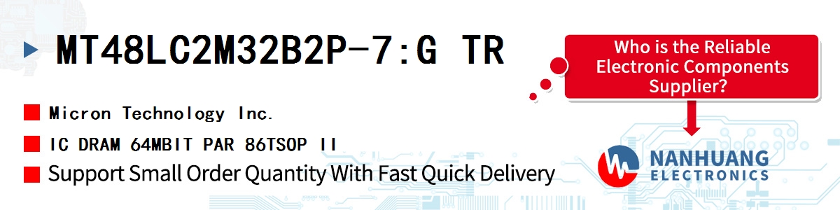 MT48LC2M32B2P-7:G TR Micron IC DRAM 64MBIT PAR 86TSOP II