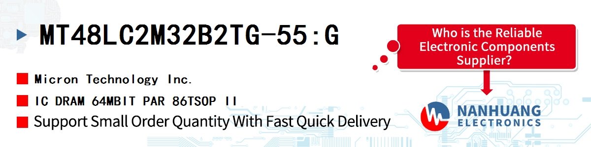 MT48LC2M32B2TG-55:G Micron IC DRAM 64MBIT PAR 86TSOP II