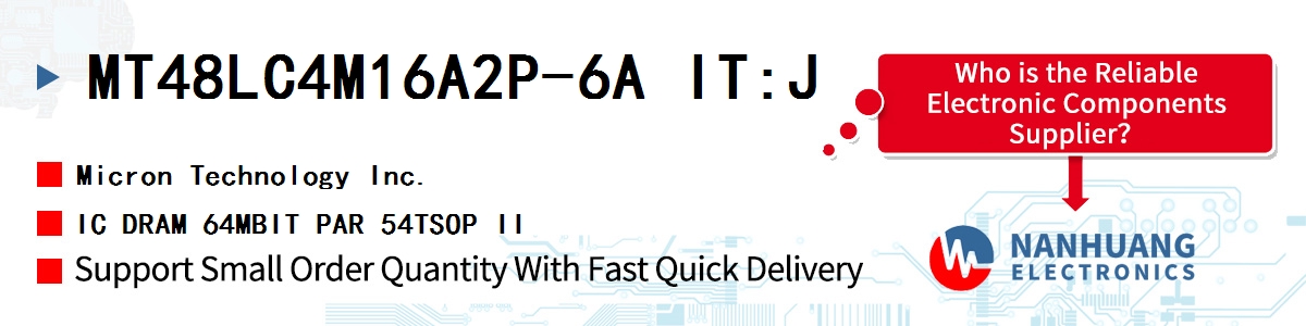 MT48LC4M16A2P-6A IT:J Micron IC DRAM 64MBIT PAR 54TSOP II