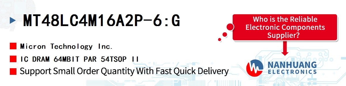 MT48LC4M16A2P-6:G Micron IC DRAM 64MBIT PAR 54TSOP II