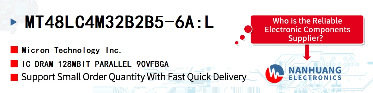MT48LC4M32B2B5-6A:L Micron IC DRAM 128MBIT PARALLEL 90VFBGA