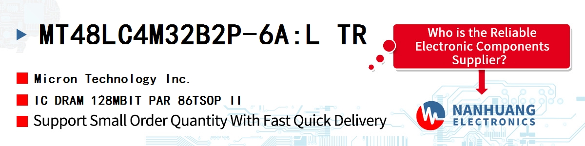 MT48LC4M32B2P-6A:L TR Micron IC DRAM 128MBIT PAR 86TSOP II